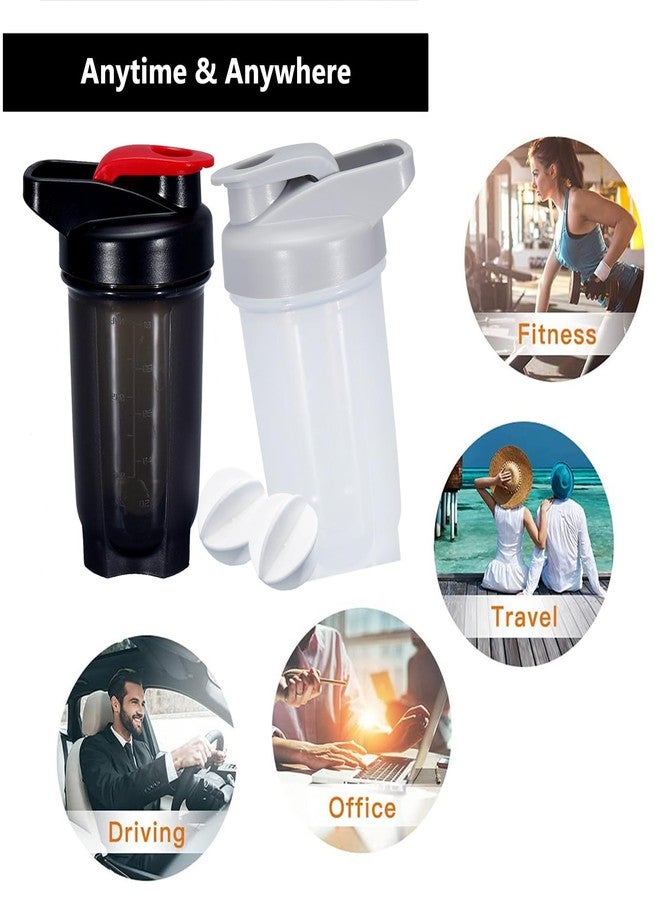 GAISHION Shaker Bottle Protein Shakes Cup and 10-Ounce/300ML ShakerBottle with Whisk Balls, Protein ShakerBottles Set,Non-BPA plastic (Black+Grey(2PCS)) - Image 5